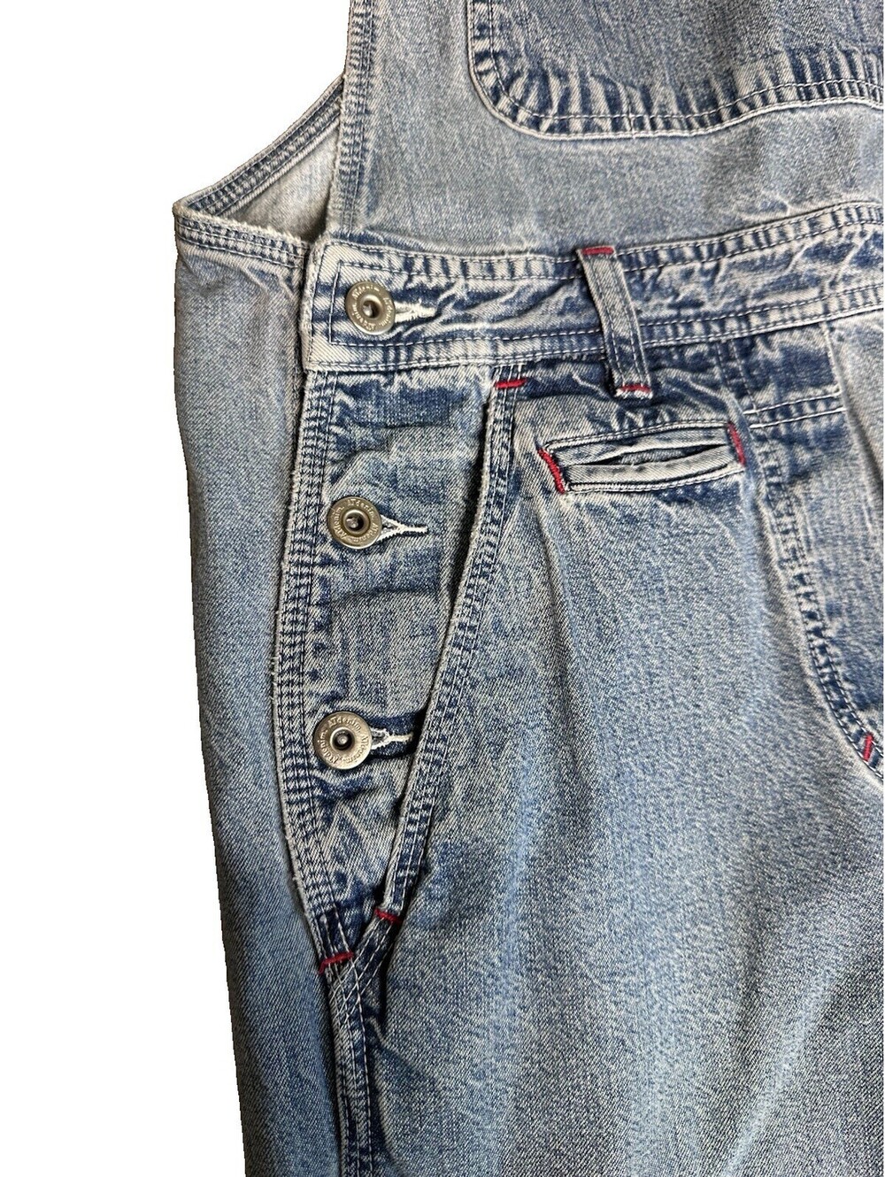 Vintage Ann Taylor Denim Overalls Womens 2 Distressed Light Wash Boho Cotton - Picture 3 of 7